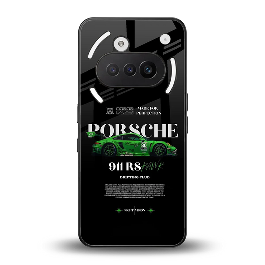 911 RS Drifting Club back phone cover | glass case for nothing phone 3a