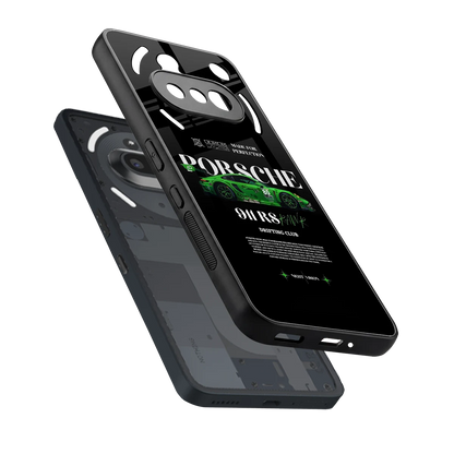911 RS Drifting Club sleek nothing phone 3a cover with tempered glass back and TPU edges