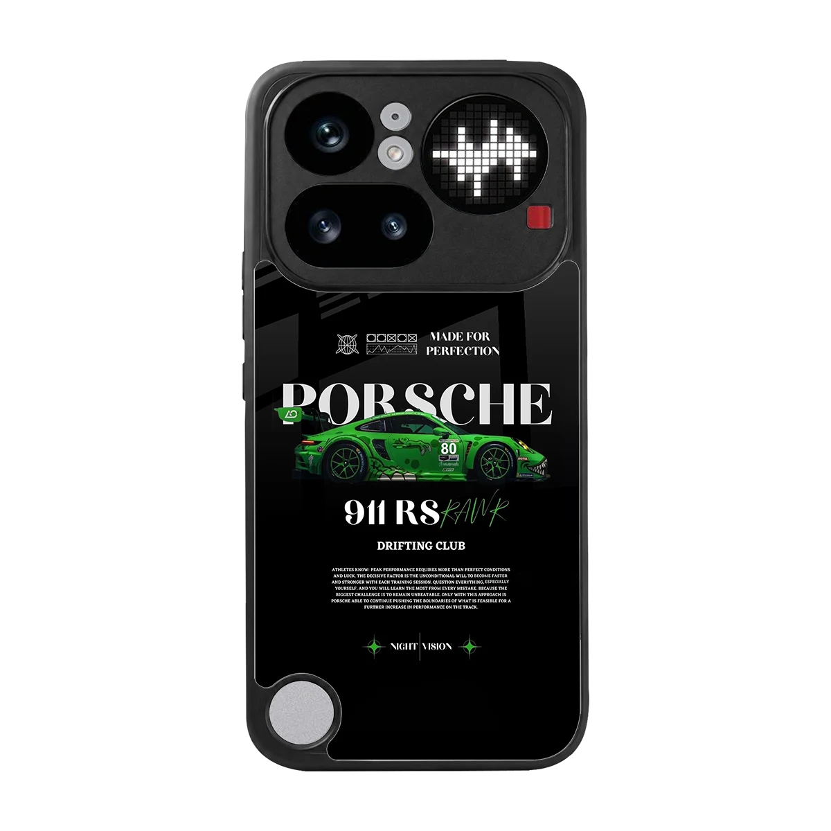 911 RS Drifting Club back phone cover | glass case for nothing phone 4a pro
