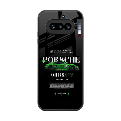 911 RS Drifting Club back phone cover | glass case for nothing phone 4a