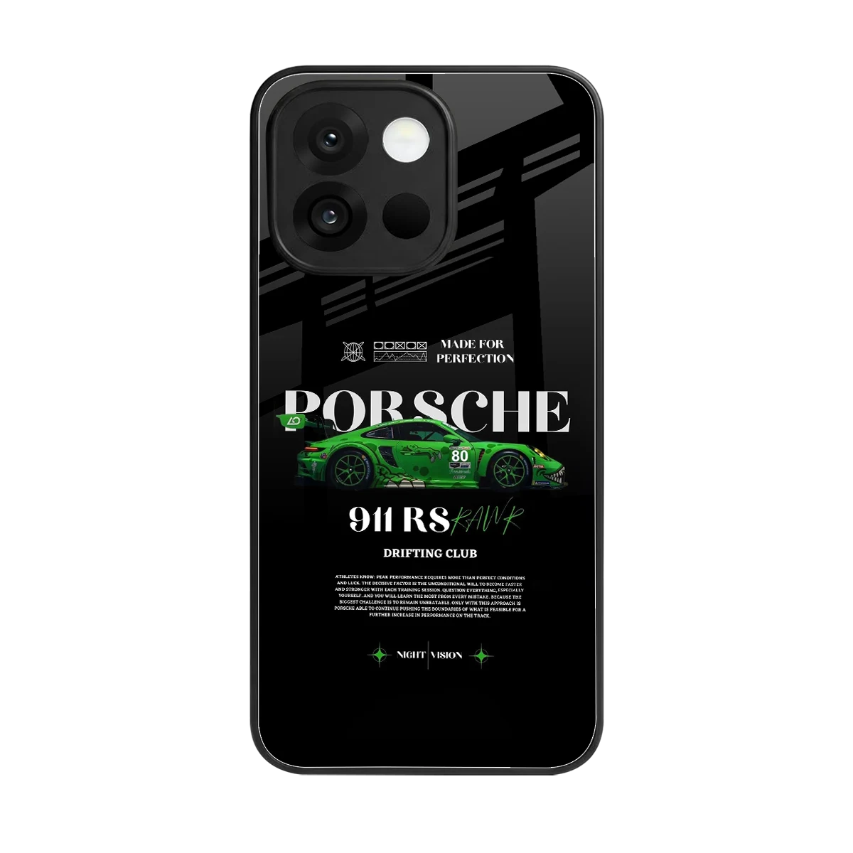 911 RS Drifting Club back phone cover | glass case for oneplus 13s