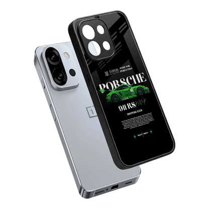 911 RS Drifting Club sleek oneplus 13s cover with tempered glass back and TPU edges