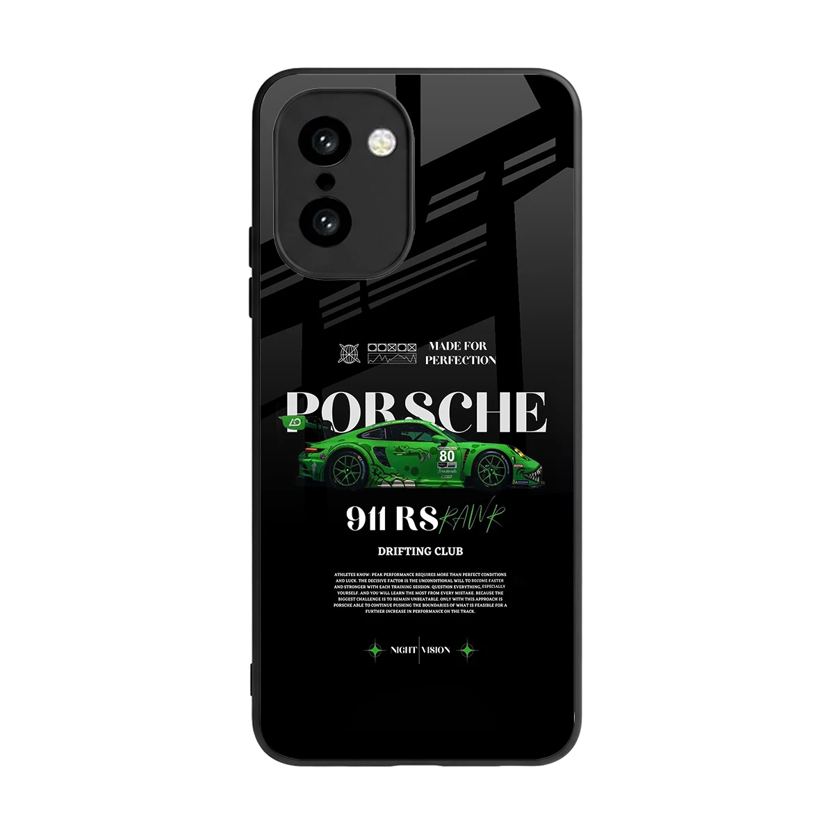 911 RS Drifting Club back phone cover | glass case for oneplus 15r