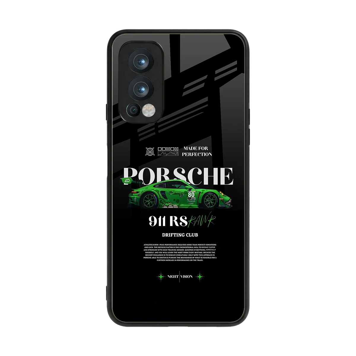 911 RS Drifting Club back phone cover | glass case for oneplus nord 2