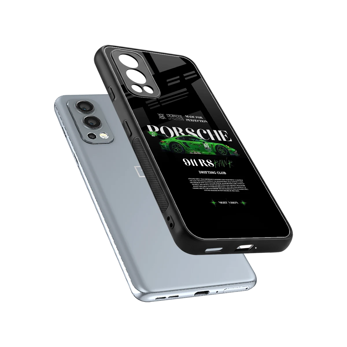 911 RS Drifting Club sleek oneplus nord 2 cover with tempered glass back and TPU edges