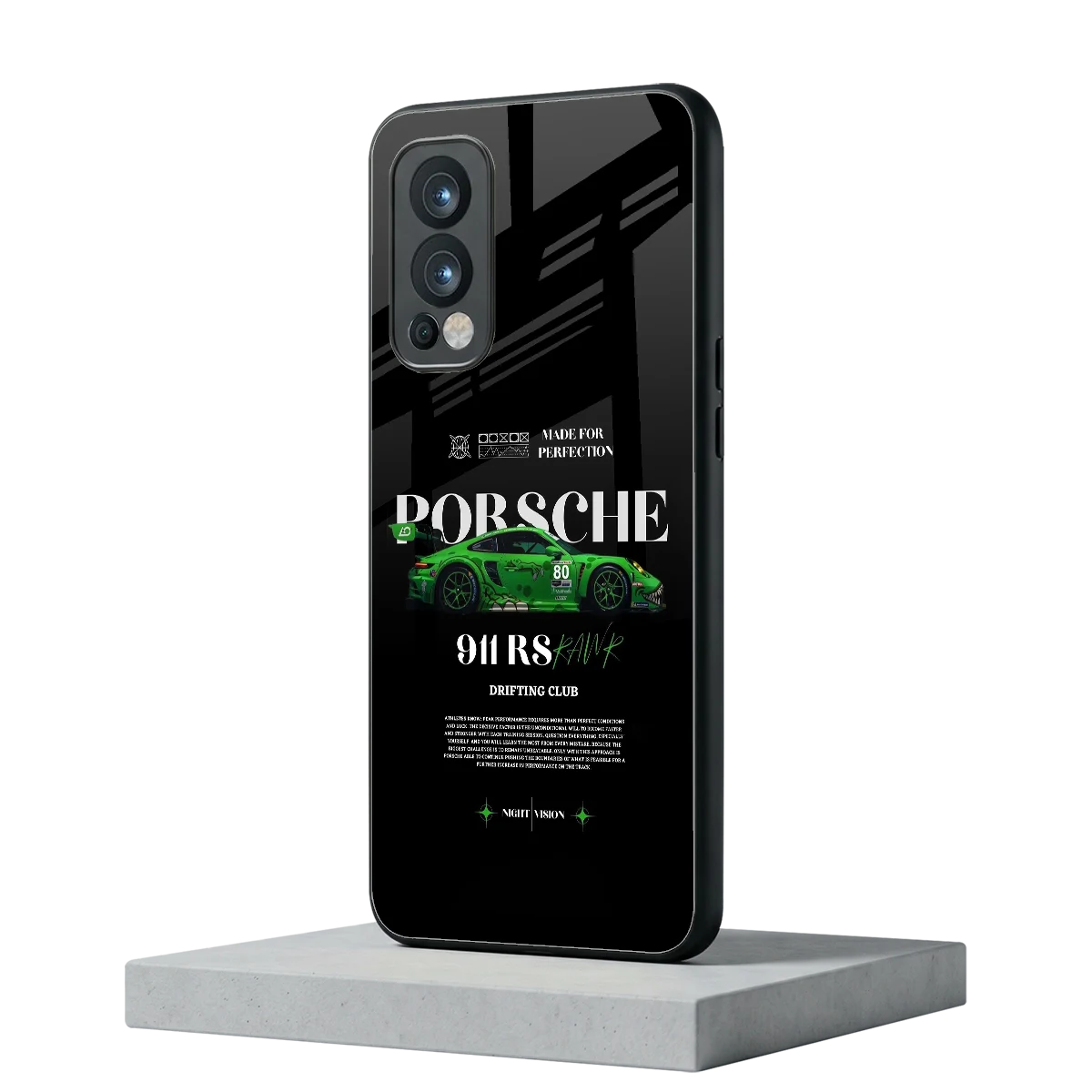 911 RS Drifting Club oneplus nord 2 mobile cover | shockproof glass phone case