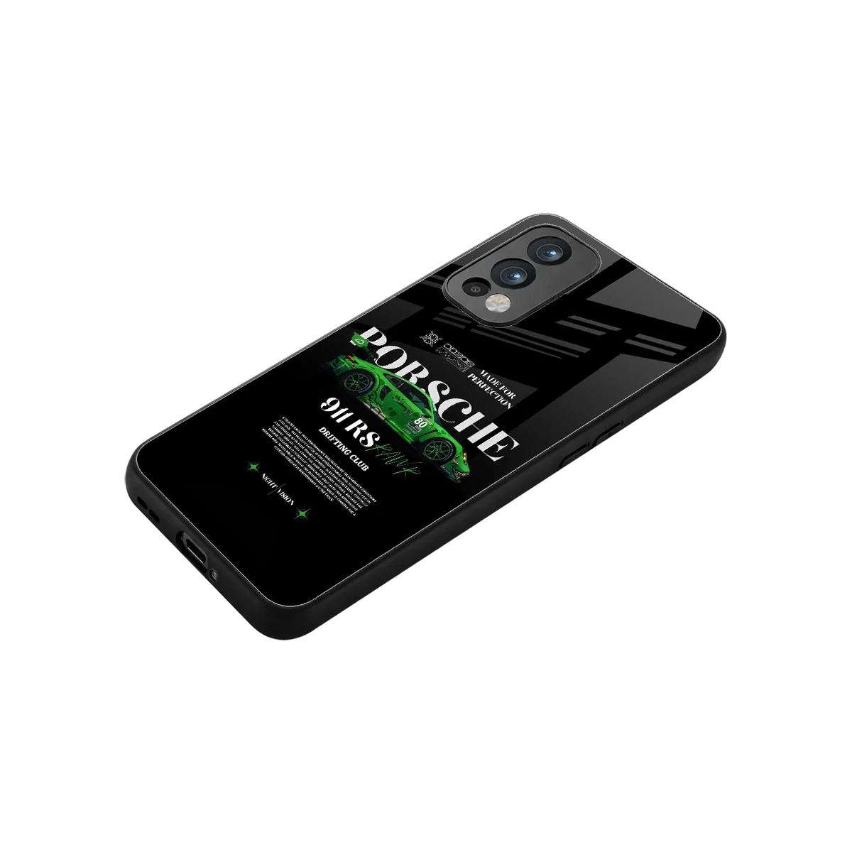911 RS Drifting Club stylish phone case for oneplus nord 2 | glossy glass and slim fit