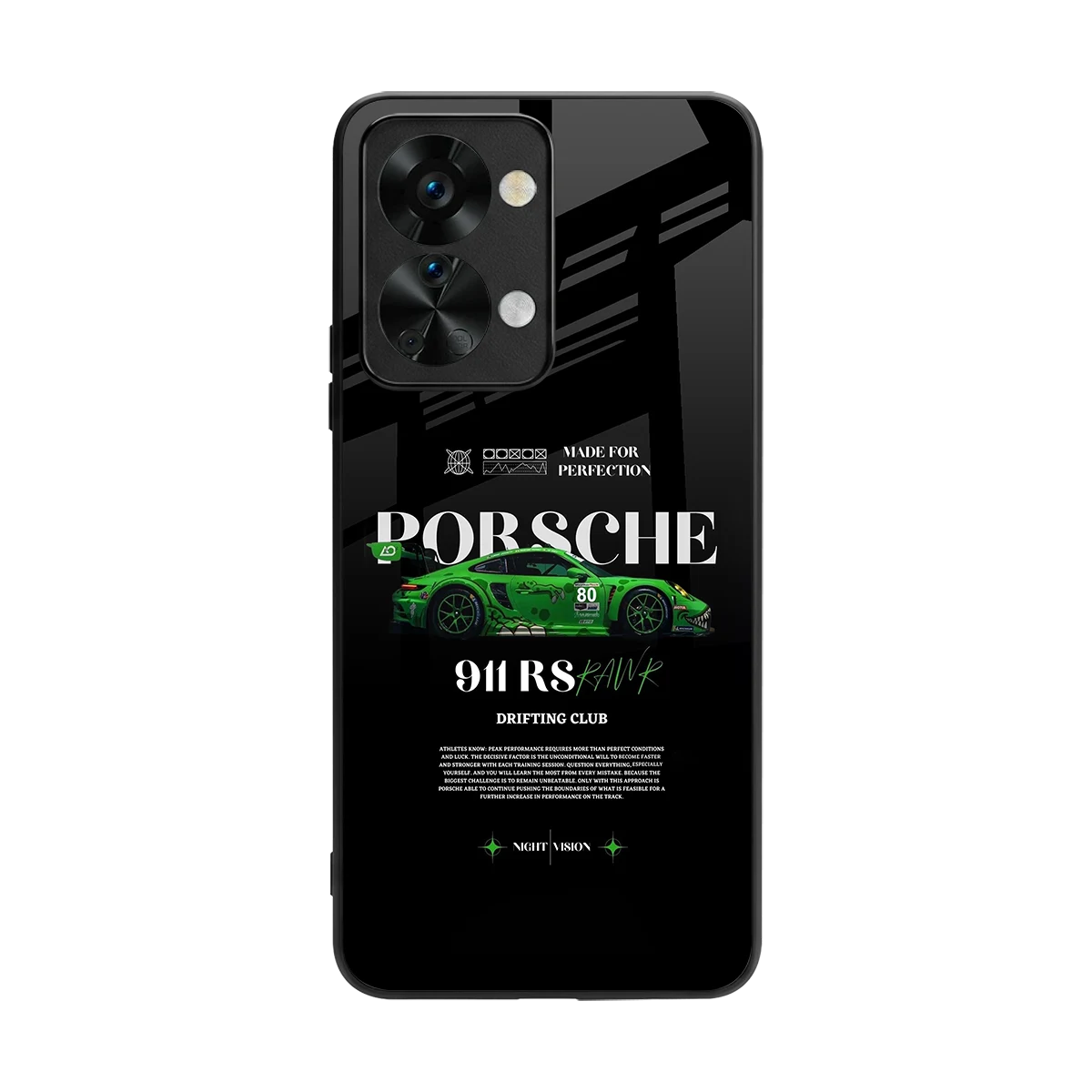 911 RS Drifting Club back phone cover | glass case for oneplus nord 2t