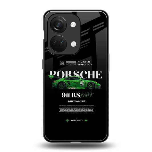 911 RS Drifting Club back phone cover | glass case for oneplus nord 3