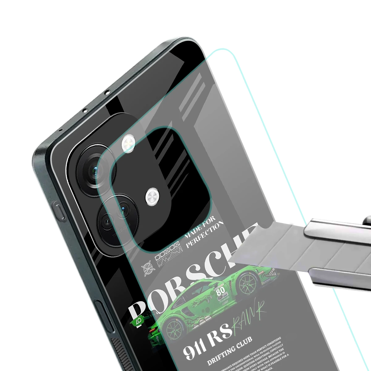 911 RS Drifting Club stylish phone case for oneplus nord 3 | glossy glass and slim fit