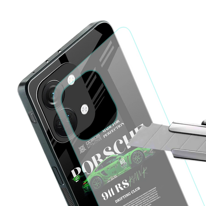 911 RS Drifting Club stylish phone case for oneplus nord 3 | glossy glass and slim fit