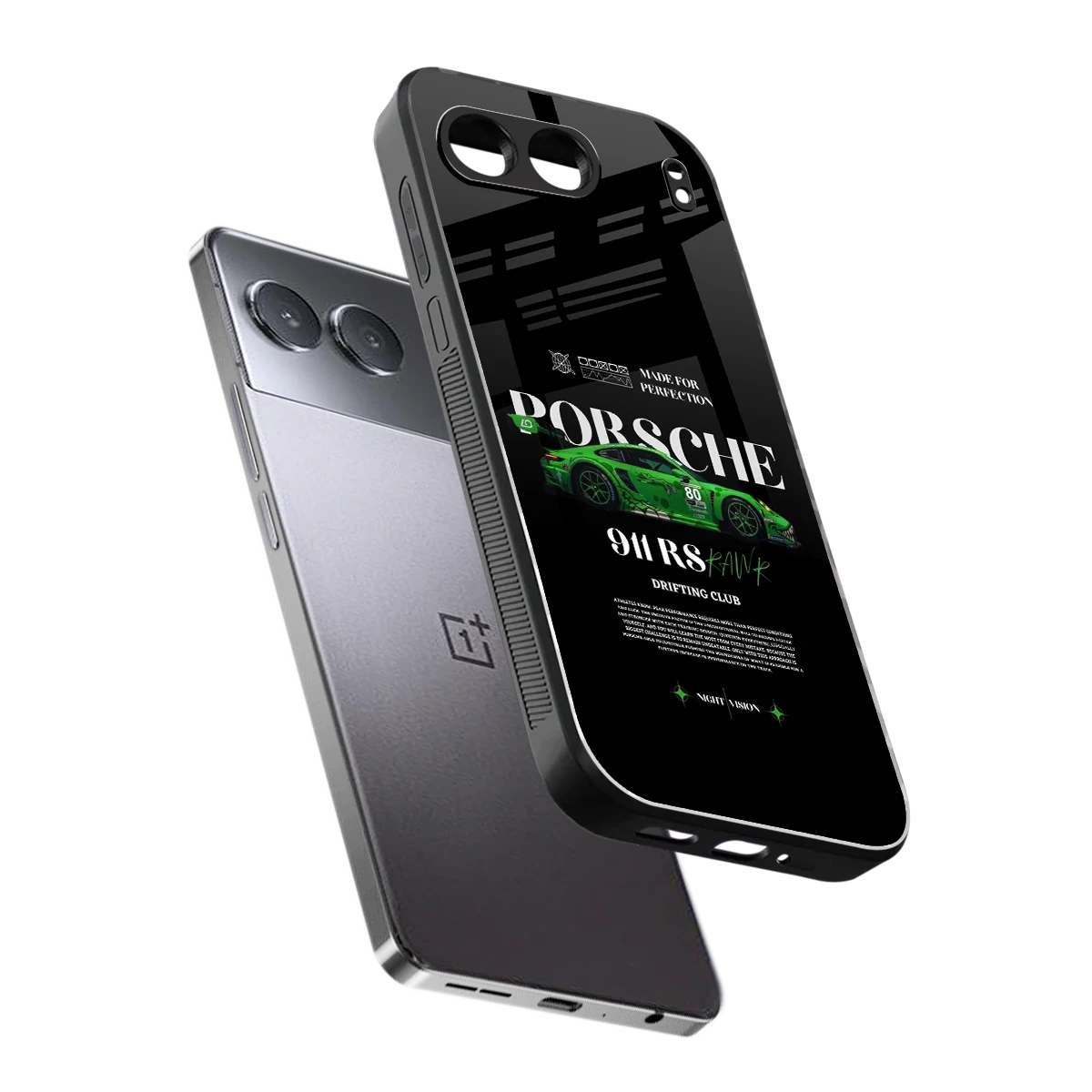 911 RS Drifting Club sleek oneplus nord 4 cover with tempered glass back and TPU edges