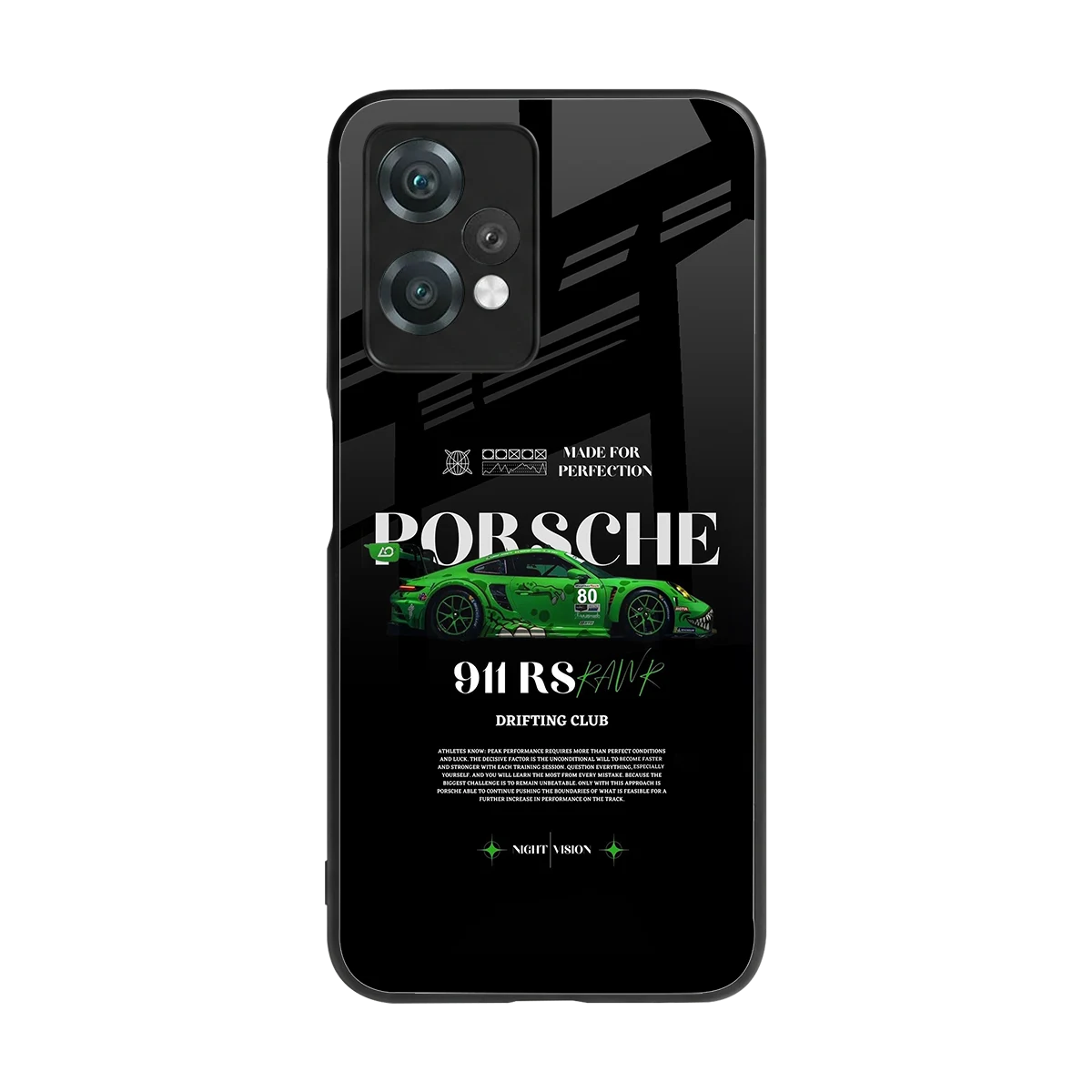 911 RS Drifting Club back phone cover | glass case for oneplus nord ce 2 lite