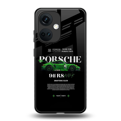 911 RS Drifting Club back phone cover | glass case for oneplus nord ce 3