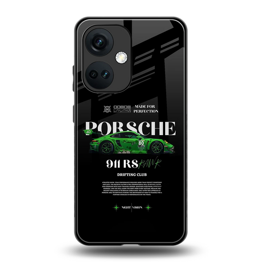 911 RS Drifting Club back phone cover | glass case for oneplus nord ce 3