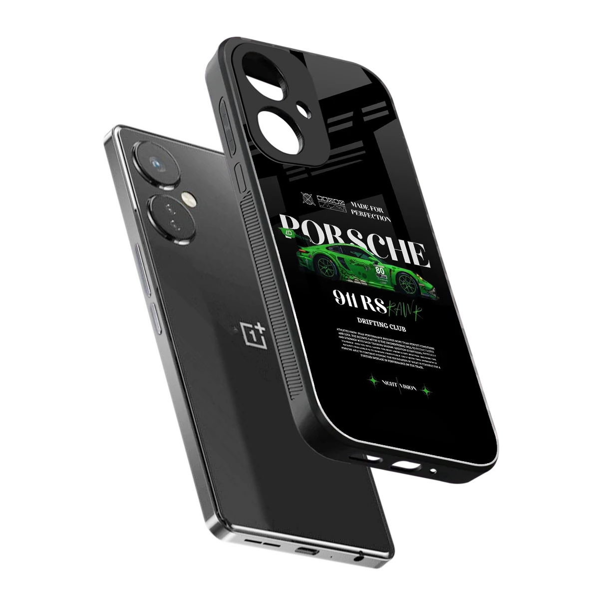 911 RS Drifting Club sleek oneplus nord ce 3 cover with tempered glass back and TPU edges