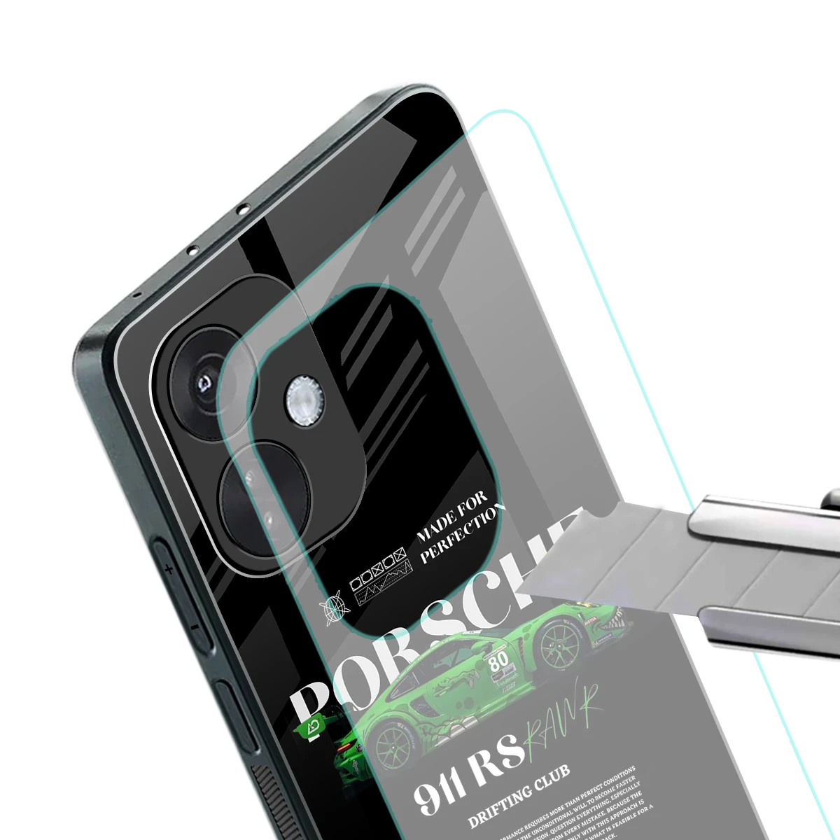 911 RS Drifting Club stylish phone case for oneplus nord ce 3 | glossy glass and slim fit