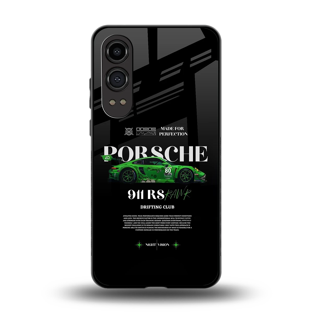 911 RS Drifting Club back phone cover | glass case for oneplus nord ce 4 lite