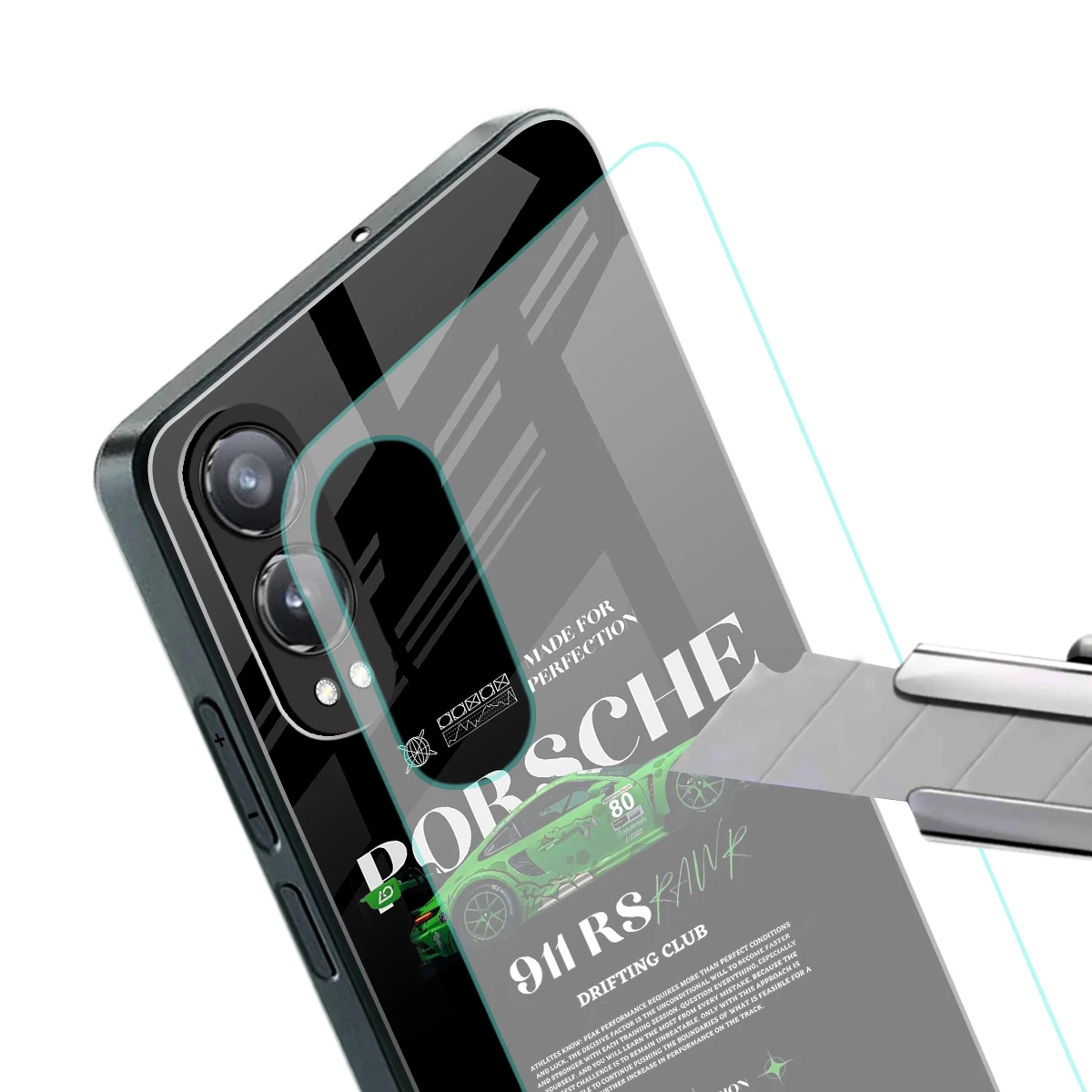 911 RS Drifting Club stylish phone case for oneplus nord ce 4 lite | glossy glass and slim fit