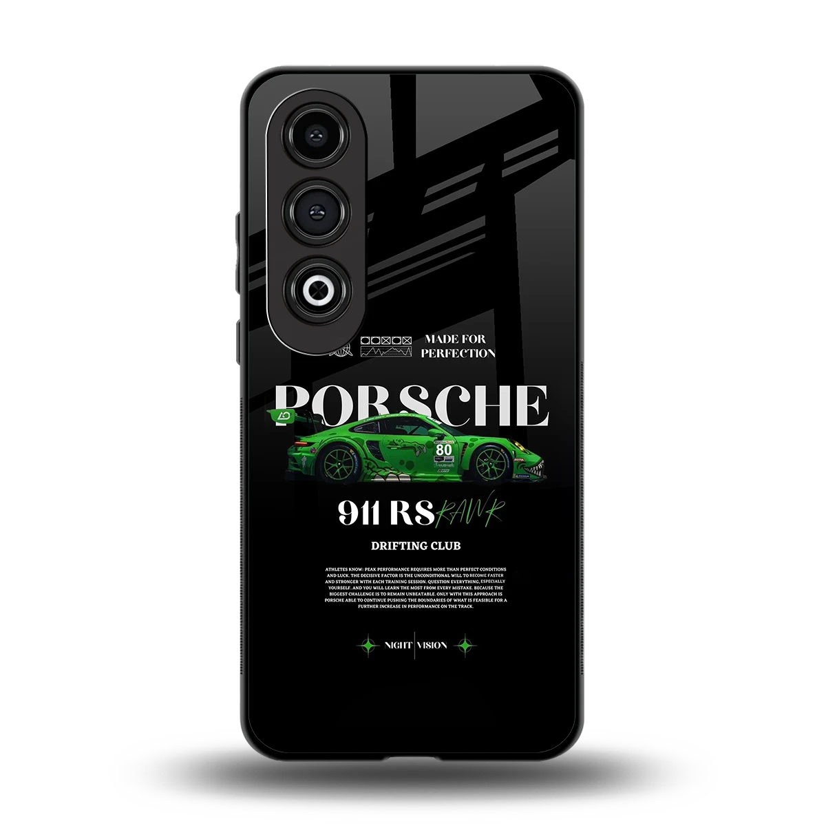 911 RS Drifting Club back phone cover | glass case for oneplus nord ce 4