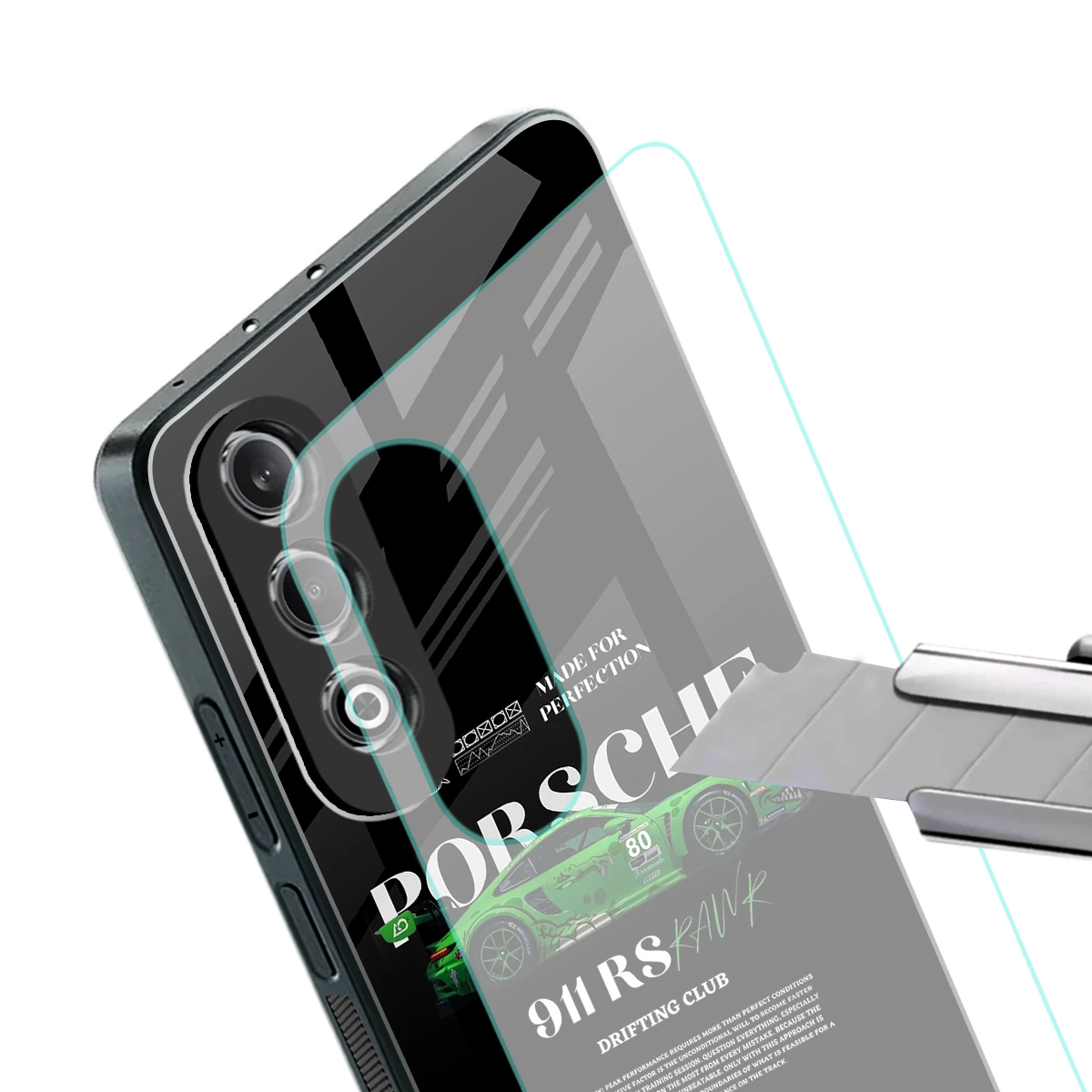 911 RS Drifting Club stylish phone case for oneplus nord ce 4 | glossy glass and slim fit