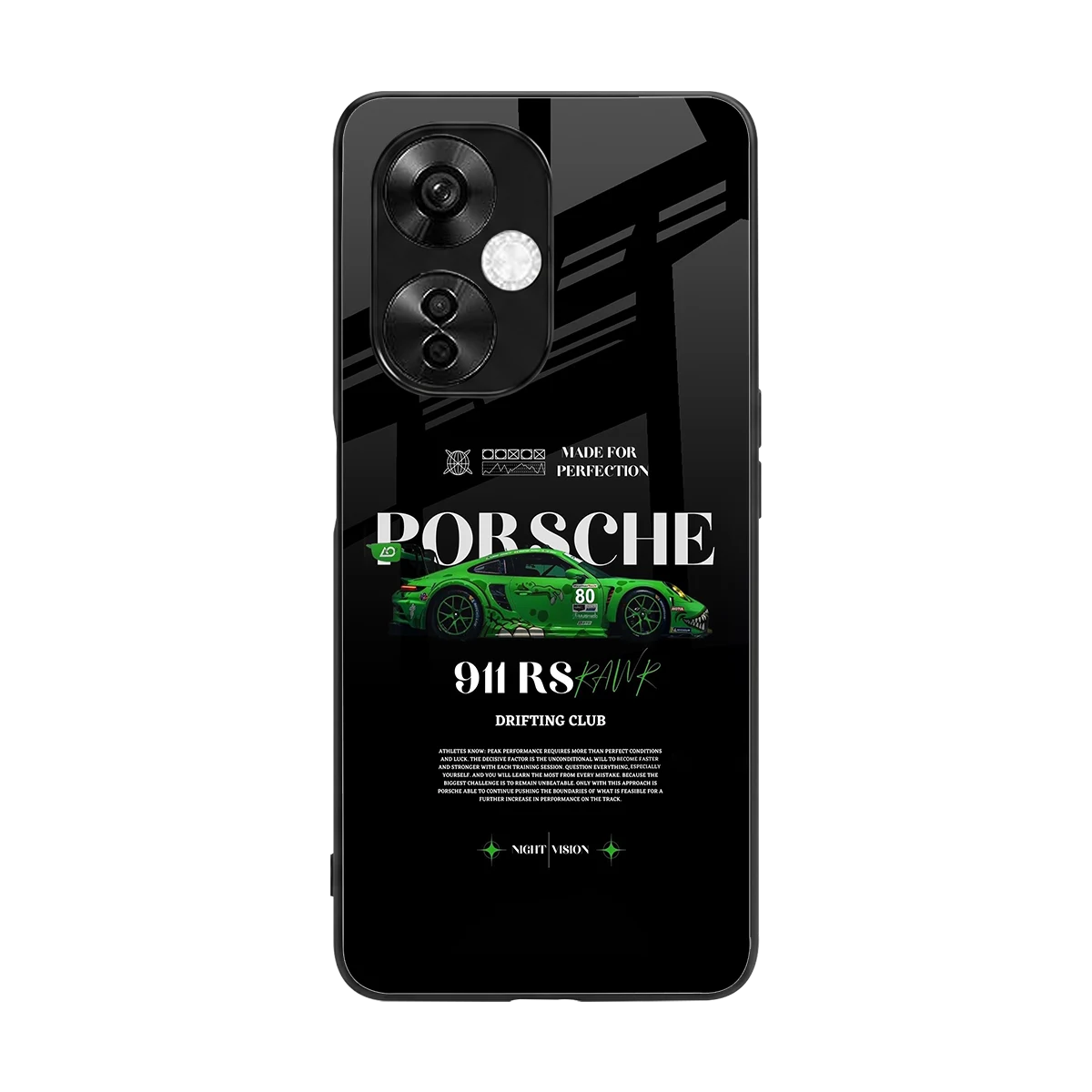 911 RS Drifting Club back phone cover | glass case for oneplus nord ce 3 lite