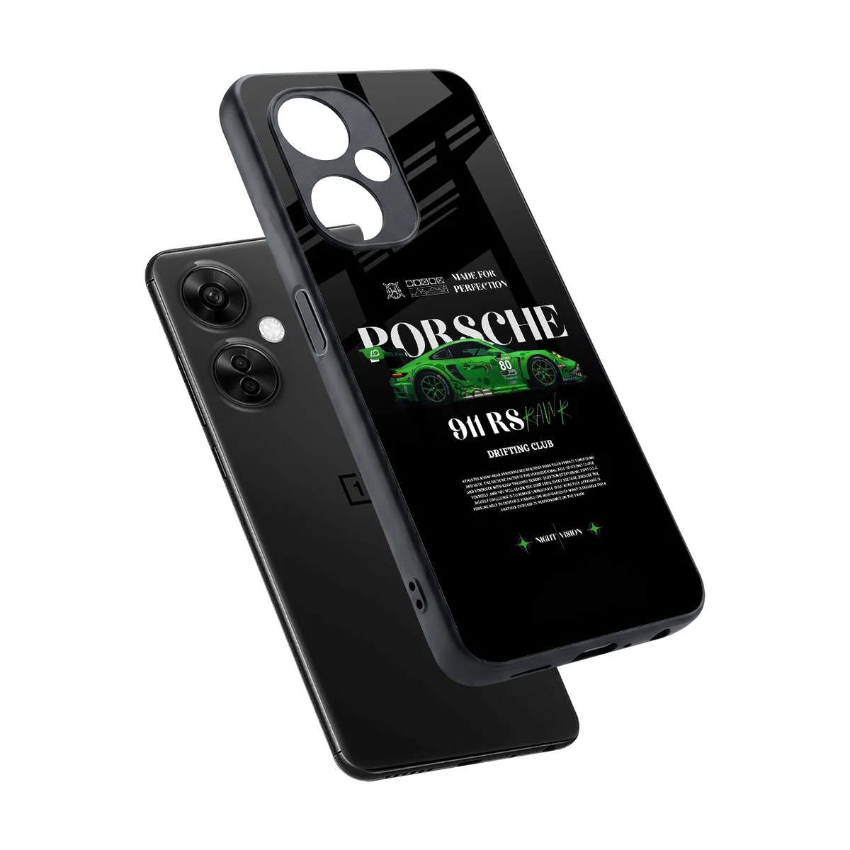 911 RS Drifting Club sleek oneplus nord ce 3 lite cover with tempered glass back and TPU edges