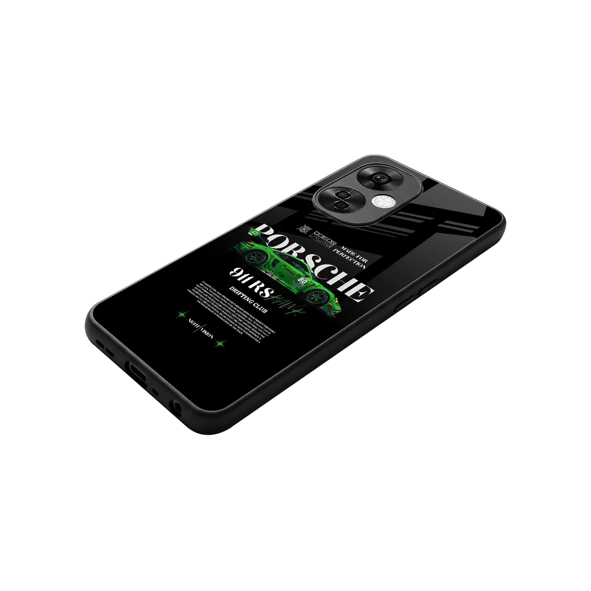 911 RS Drifting Club stylish phone case for oneplus nord ce 3 lite | glossy glass and slim fit