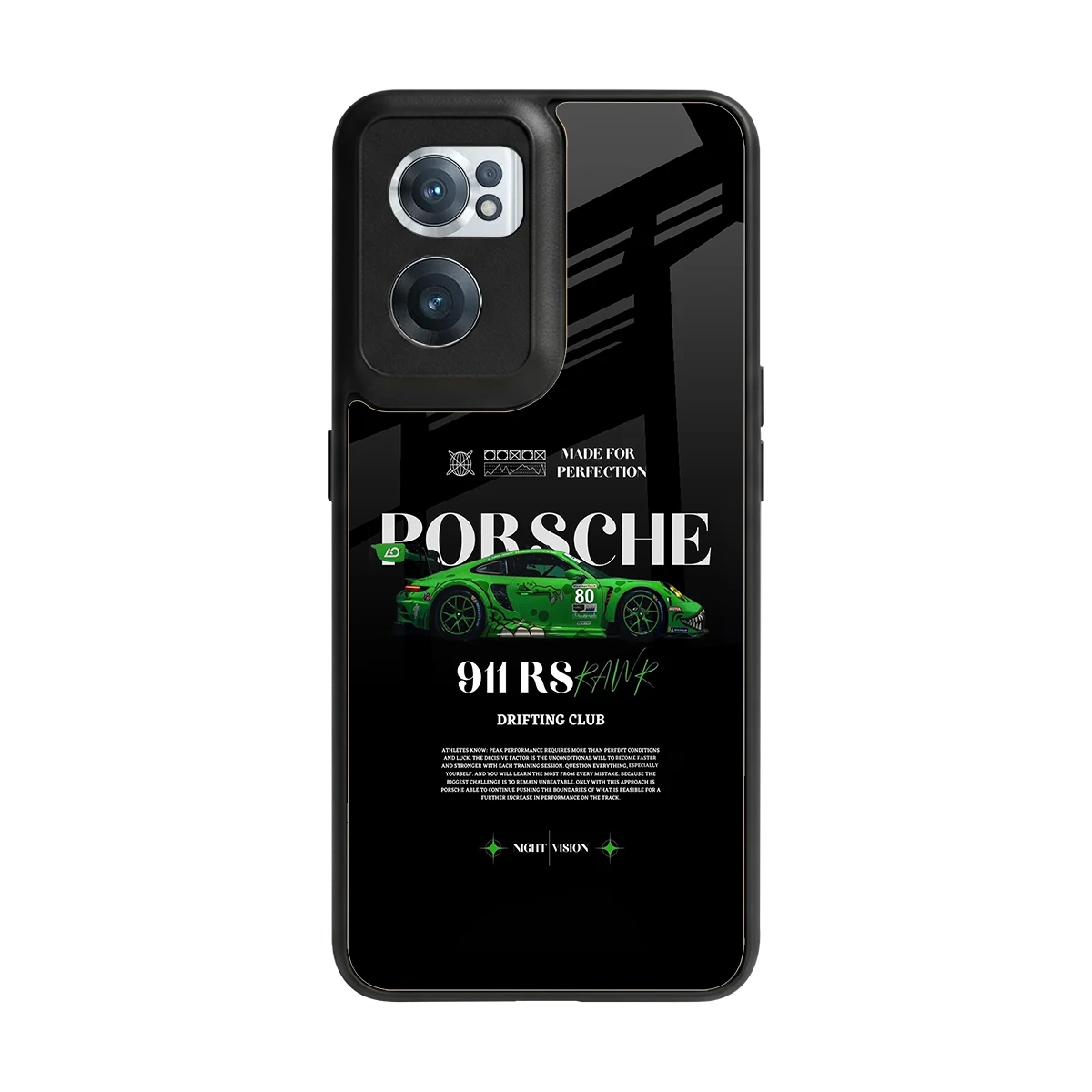 911 RS Drifting Club back phone cover | glass case for oneplus nord ce 2