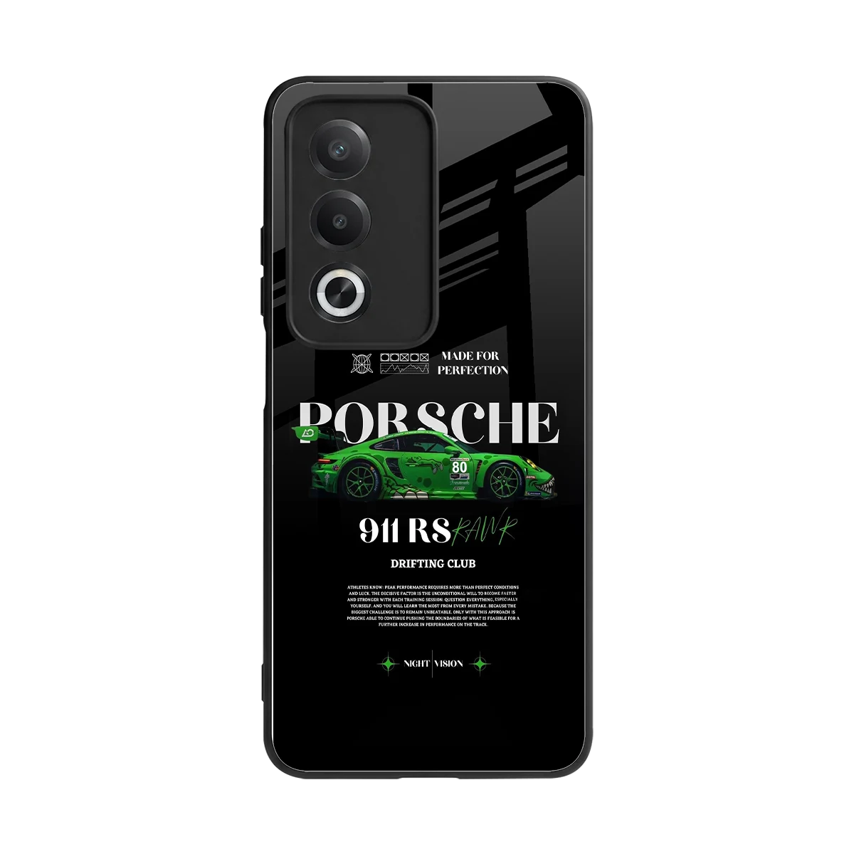 911 RS Drifting Club back phone cover | glass case for oppo a3 pro
