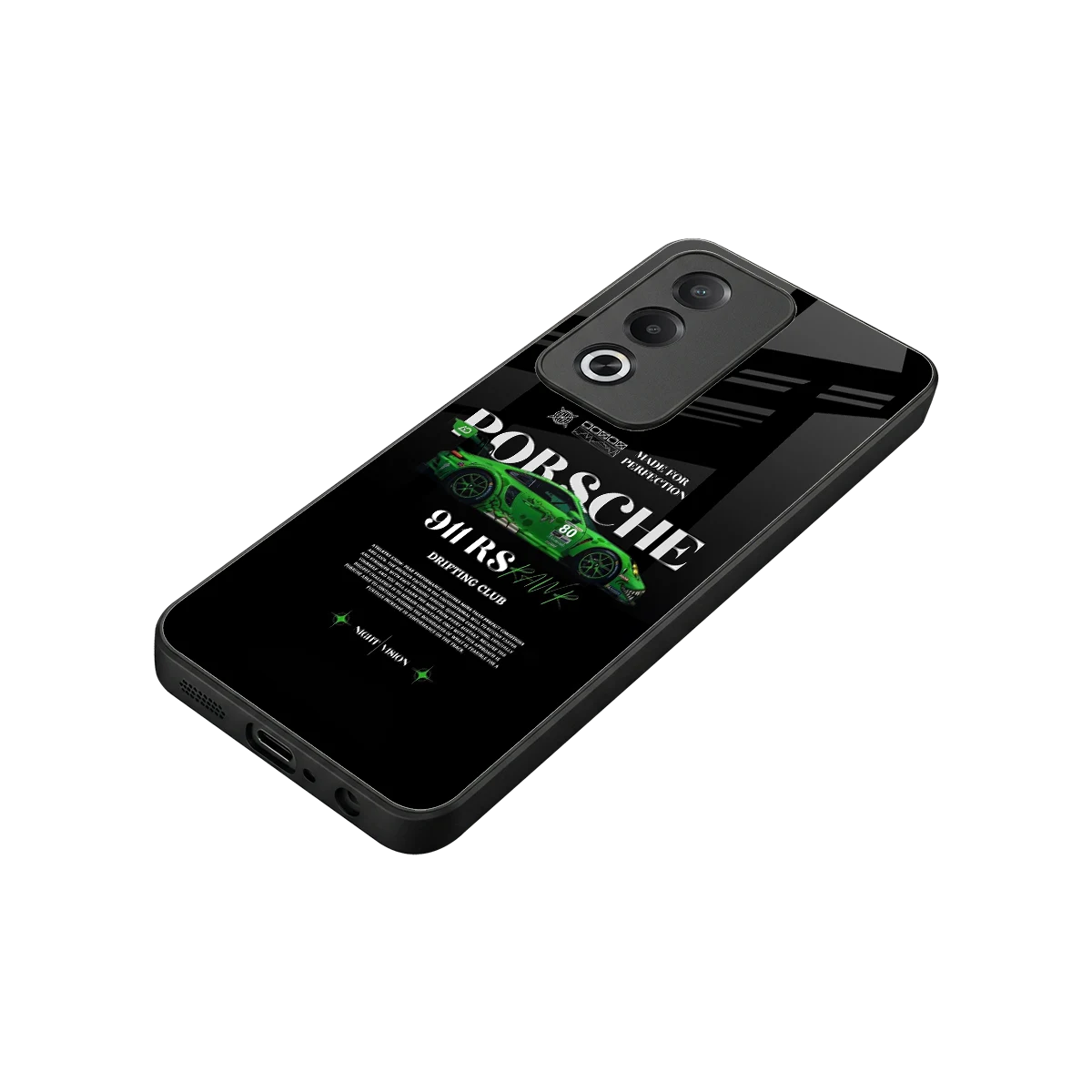 911 RS Drifting Club stylish phone case for oppo a3 pro | glossy glass and slim fit