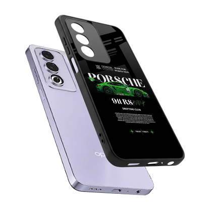 911 RS Drifting Club sleek oppo a3 pro cover with tempered glass back and TPU edges