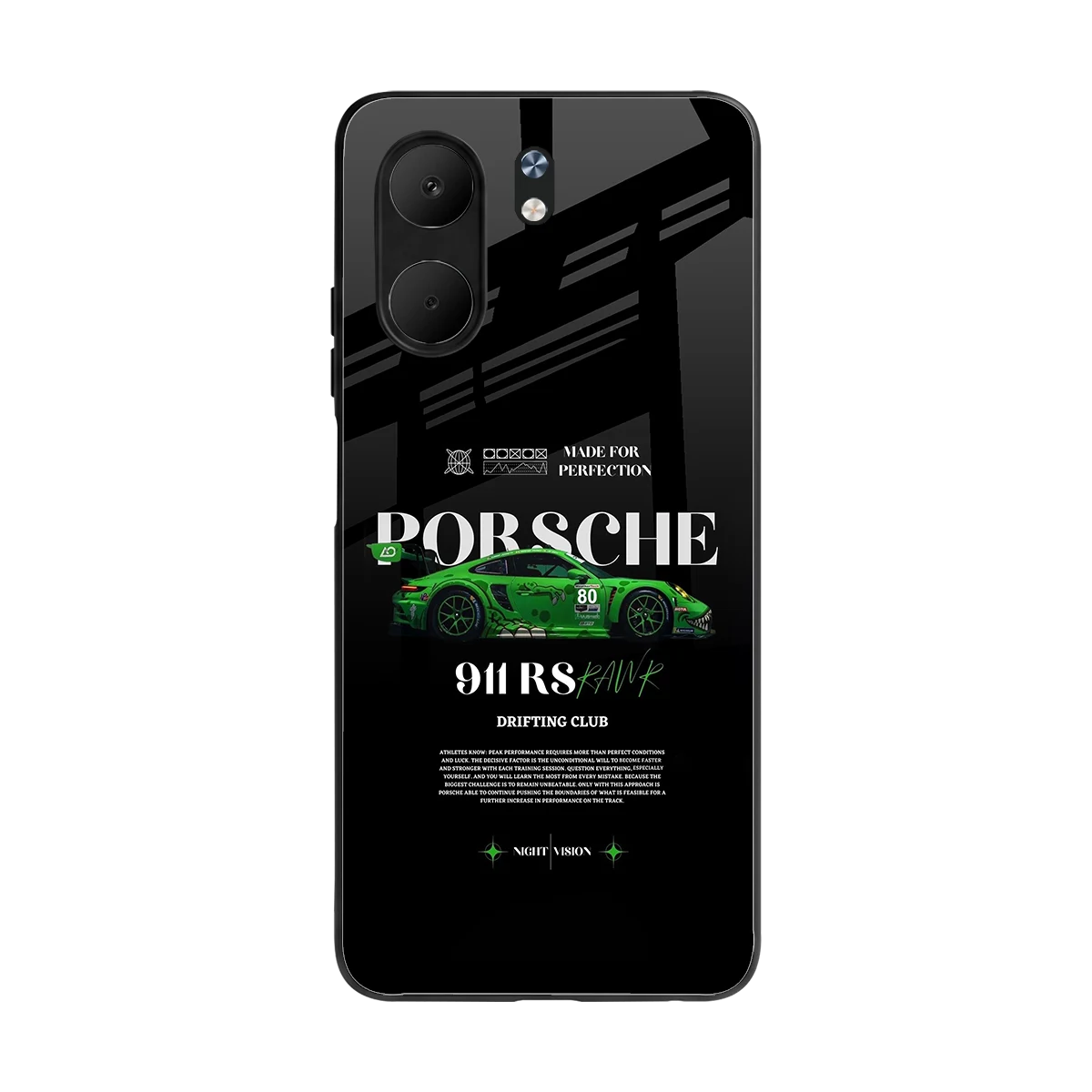 911 RS Drifting Club back phone cover | glass case for oppo a5x 5g