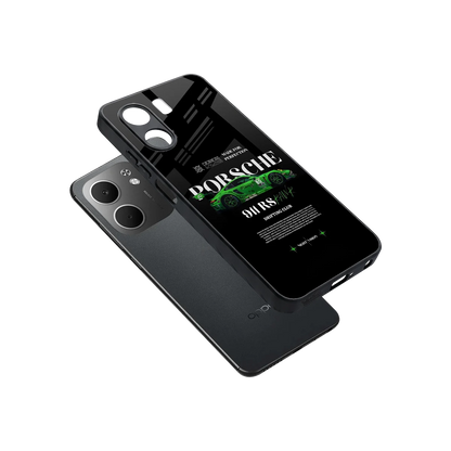 911 RS Drifting Club sleek oppo a5x 5g cover with tempered glass back and TPU edges