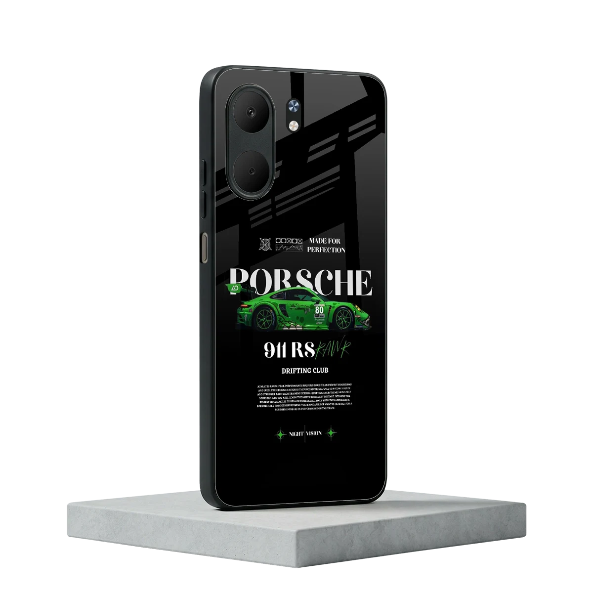 911 RS Drifting Club oppo a5x 5g mobile cover | shockproof glass phone case
