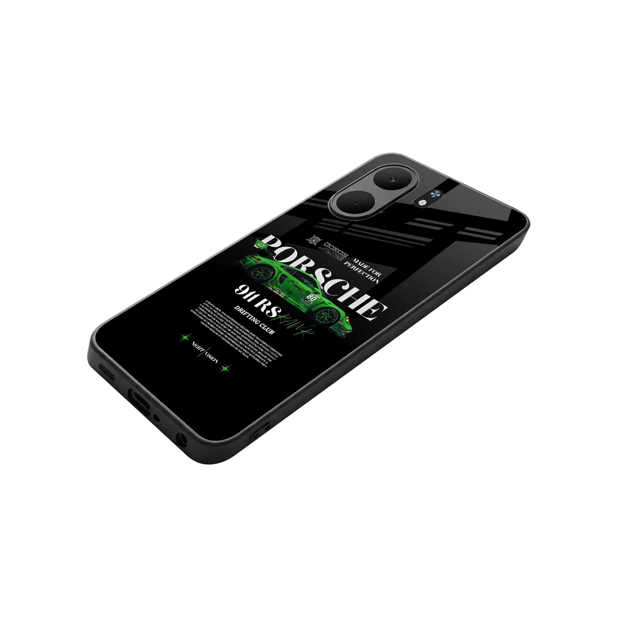 911 RS Drifting Club stylish phone case for oppo a5x 5g | glossy glass and slim fit