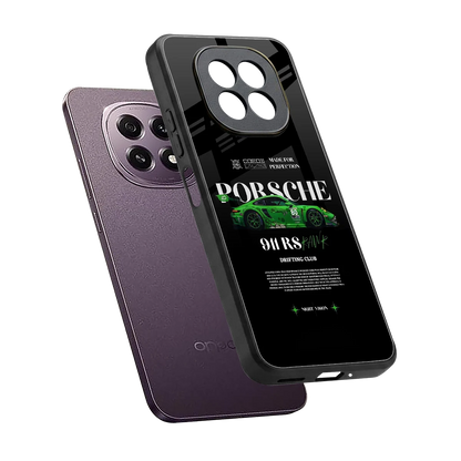 911 RS Drifting Club sleek oppo f29 5g cover with tempered glass back and TPU edges
