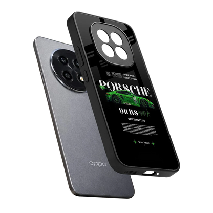 911 RS Drifting Club sleek oppo f29 pro 5g cover with tempered glass back and TPU edges