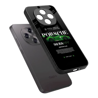 911 RS Drifting Club sleek oppo f31 pro 5g cover with tempered glass back and TPU edges