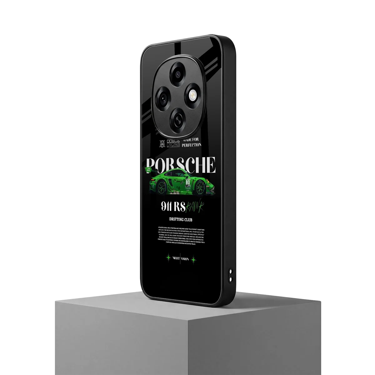 911 RS Drifting Club oppo f31 pro 5g mobile cover | shockproof glass phone case