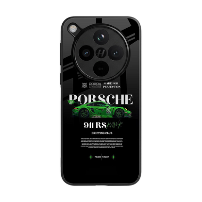 911 RS Drifting Club back phone cover | glass case for oppo find x8