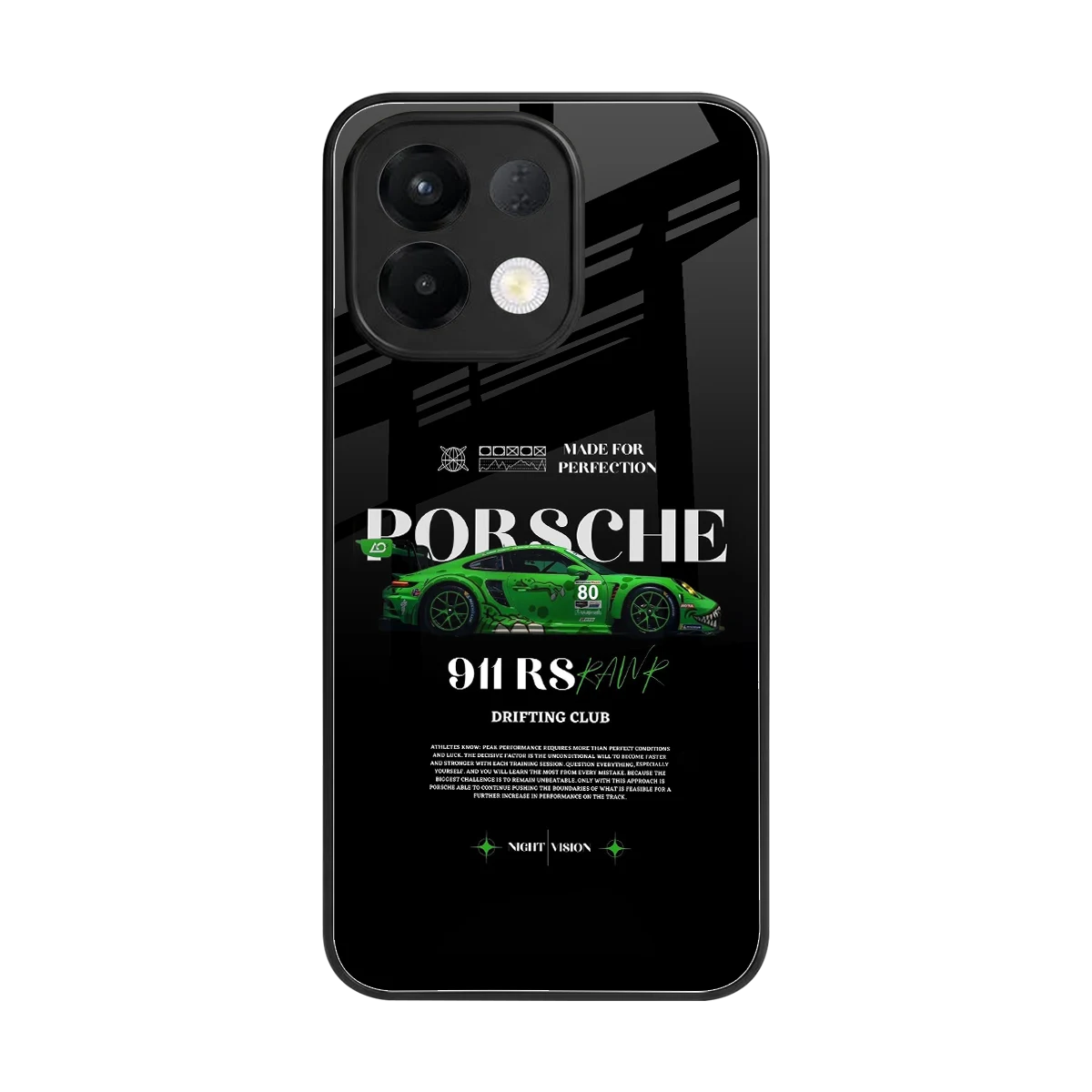911 RS Drifting Club back phone cover | glass case for oppo k13 5g