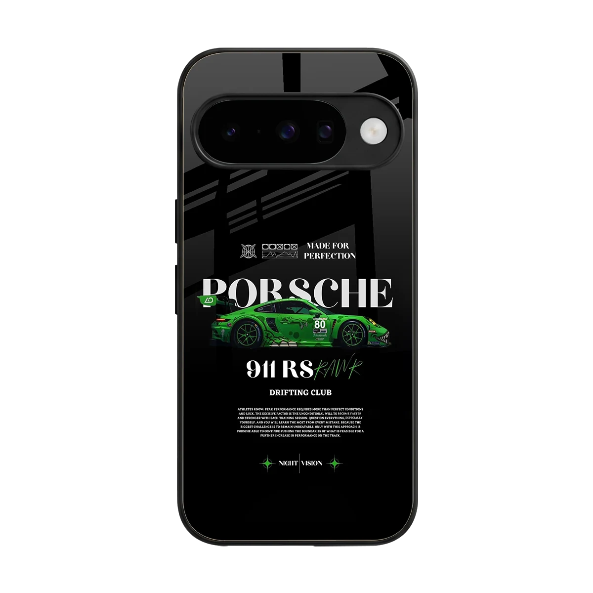 911 RS Drifting Club back phone cover | glass case for google pixel 10