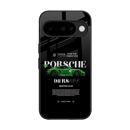 911 RS Drifting Club back phone cover | glass case for google pixel 10
