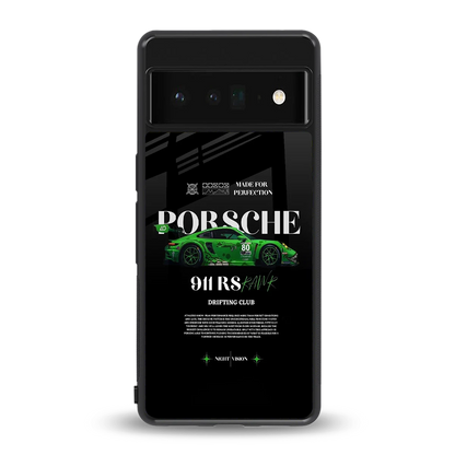 911 RS Drifting Club back phone cover | glass case for google pixel 6 pro