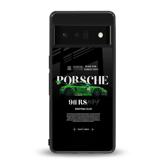 911 RS Drifting Club back phone cover | glass case for google pixel 6 pro