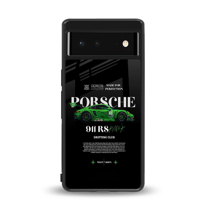 911 RS Drifting Club back phone cover | glass case for google pixel 6