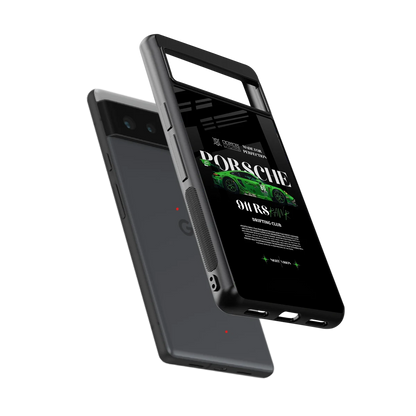 911 RS Drifting Club sleek google pixel 6 cover with tempered glass back and TPU edges