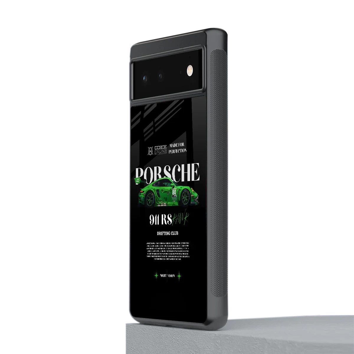 911 RS Drifting Club stylish phone case for google pixel 6a | glossy glass and slim fit