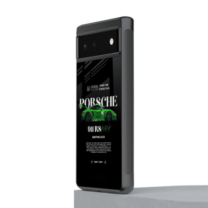 911 RS Drifting Club stylish phone case for google pixel 6a | glossy glass and slim fit